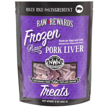 Northwest Naturals Dog Treat Frozen Pork Liver 12 oz