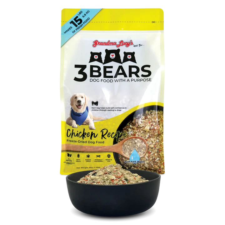Grandma Lucy's 3 Bears Chicken Freeze-Dried Dog Food, 1-lb
