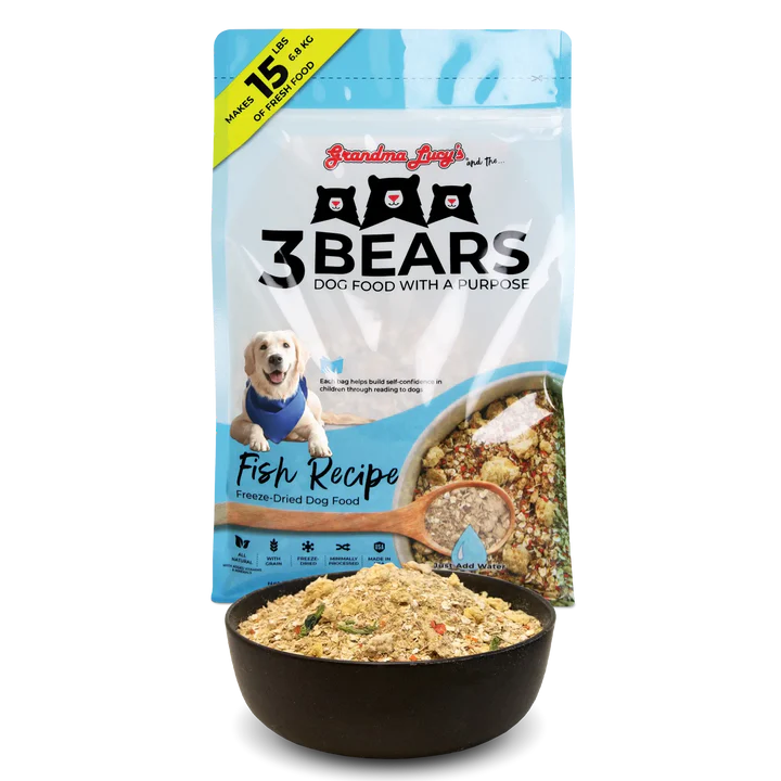 Grandma Lucy's 3 Bears Fish Freeze-Dried Dog Food, 1-lb