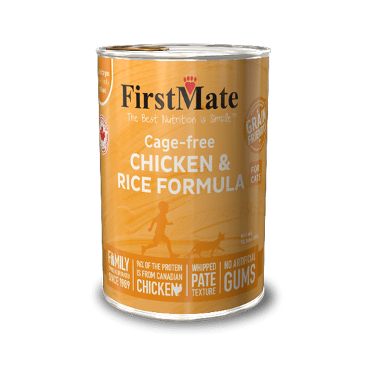 FirstMate Cat Can Grain Friendly Cage Free Chicken w/ Rice 12.2 oz