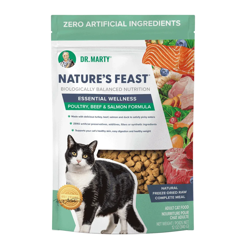 Dr. Marty Cat Food FD Nature's Feast Beef Salmon Poultry 12 oz