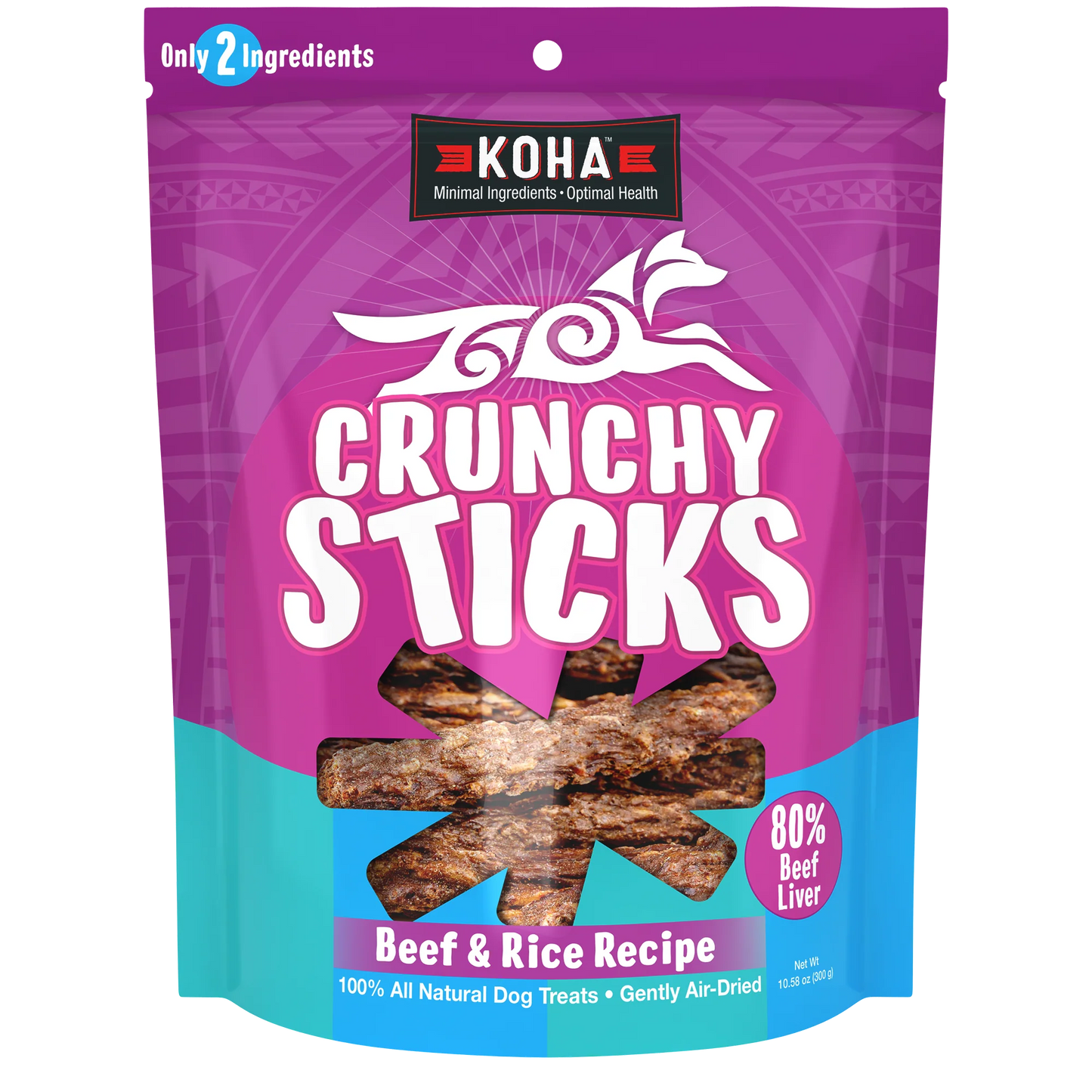 Koha Dog Treat Crunchy Sticks Beef 10.58 oz