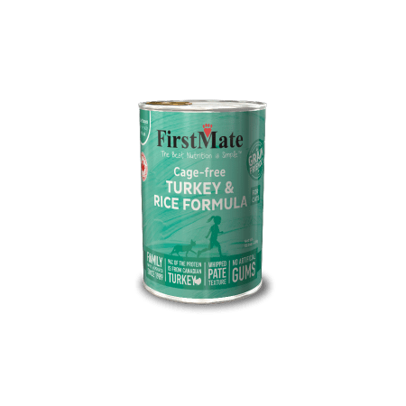 FirstMate Cat Can Grain Friendly Cage Free Turkey w/ Rice 12.2 oz