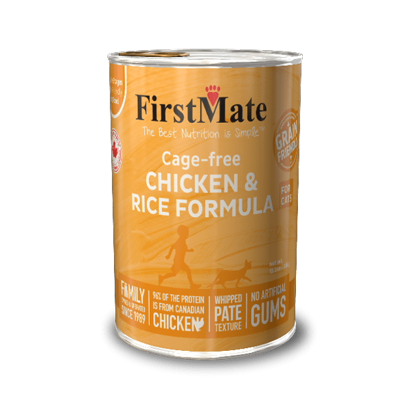 FirstMate Cat Can Grain Friendly Cage Free Chicken w/ Rice 12.2 oz