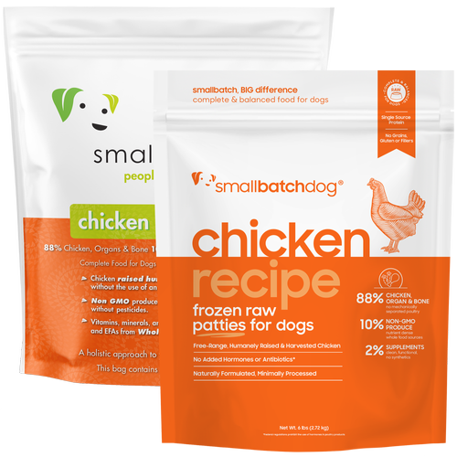 Small Batch Dog Lightly Cooked Chicken Batch Frozen Dog Food, 2-lb