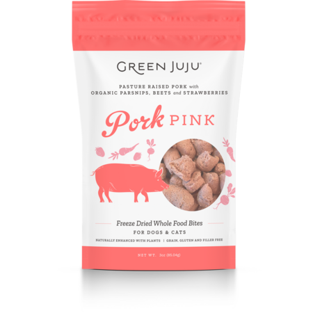 Green Juju Topper Dog/Cat FD Whole Food Bites Pork Pink 3oz