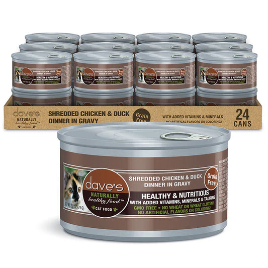 Dave's Cat Can Naturally Healthy Can Shredded Chicken & Duck 2.8 oz