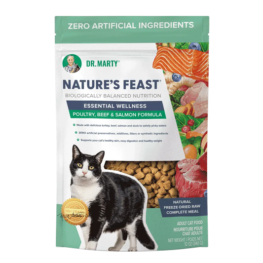 Dr. Marty Cat Food FD Nature's Feast Beef Salmon Poultry 12 oz