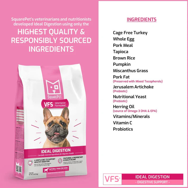 SquarePet VFS Ideal Digest Dry Dog Food, 22-lb