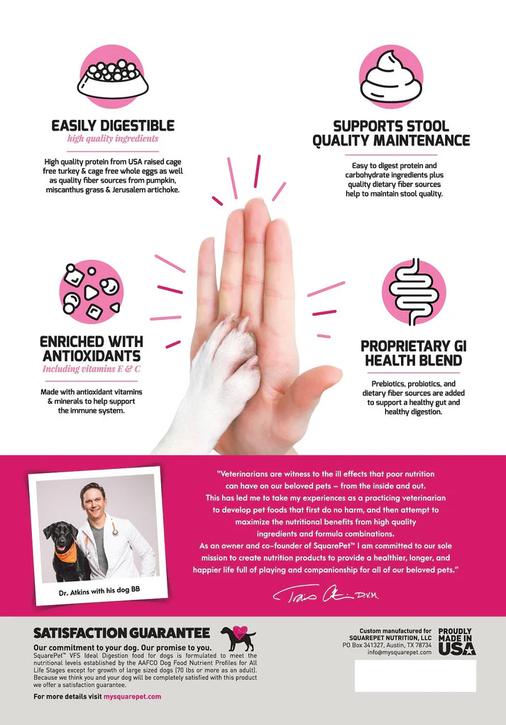 SquarePet VFS Ideal Digest Dry Dog Food, 22-lb